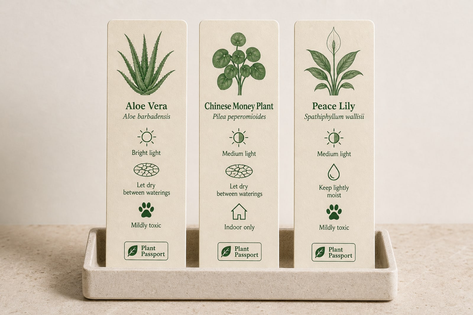 The care system: light, water and toxicity shown side by side.